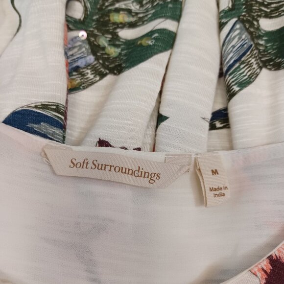 Soft Surroundings Floral Sequin Tunic Multicolor Petal Appeal Blouse Size Medium - Picture 4 of 9